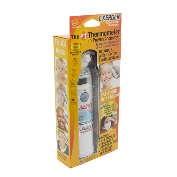 TAT-2000C Temporal Artery Home Thermometer with SafetyScan Caps - Image 4